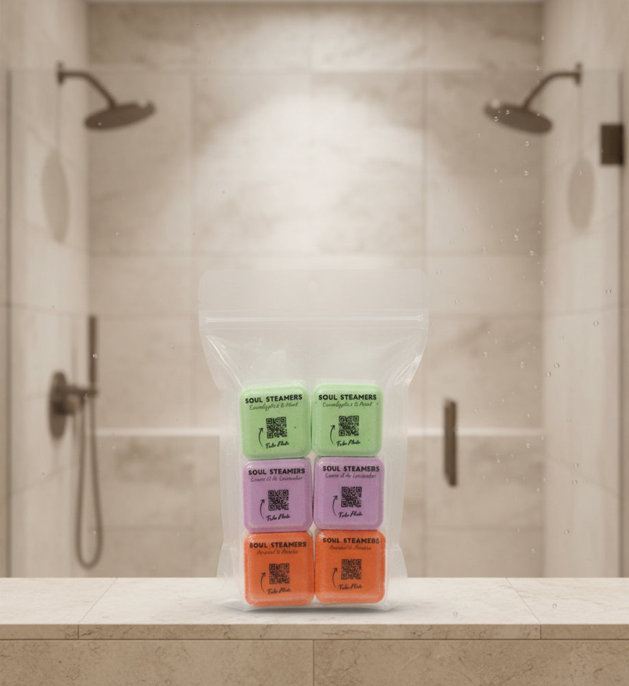 Aromatherapy Shower Steamers - XL Size Lasts 2-3 Showers | Soul Balm Sisters